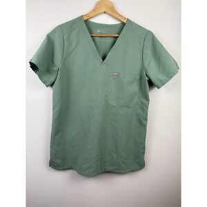 Figs Catarina One Pocket Scrub Top Womens Small Seafoam Medical Dental Hospital